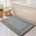 SereneMat - Alfombrilla de Baño Premium de Secado Rápido y Antideslizante con Raya Minimalista