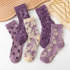 Calcetines de Algodón Florales para Mujeres (10 Pares)