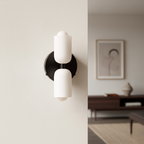 Aplique de Pared Doble Crema - Luces de Pared Modernas para Espacios Elegantes