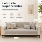 NATURWEFT – Funda de sofá antideslizante de algodón-lino para todas las estaciones