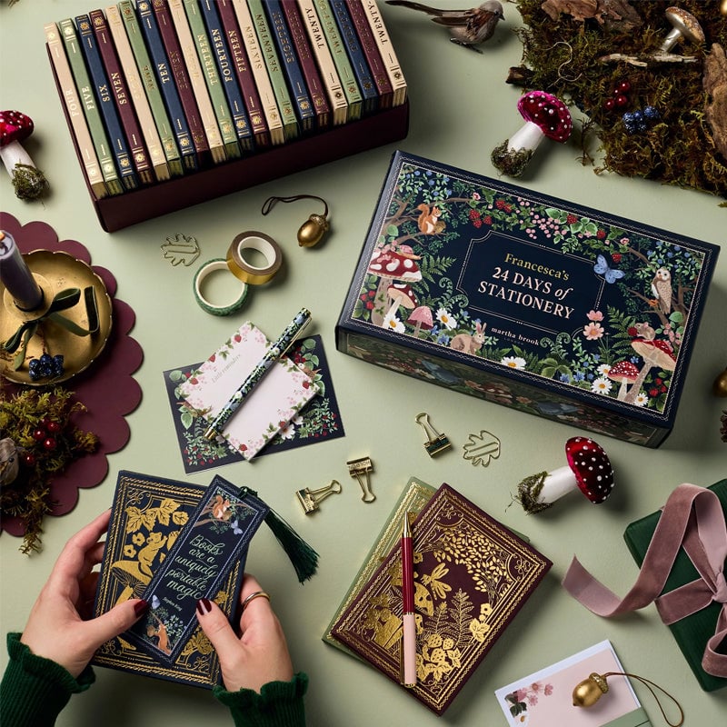JollyJournals - Calendario de Adviento con artículos de escritura 24 sorpresas