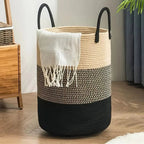 Cesta de Tejido - Almacenamiento Robusto de Ropa Hecho de Cuerda Trenzada