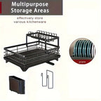 SteelFlow Escurridor de Platos de 2 Niveles – Amplio, Práctico y Duradero