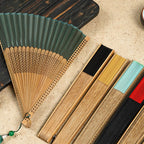 Abanico de Bambú y Seda – plegable, con borla