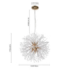 Luz Sputnik Única Moderna de Cristal con 9 Luces de Fuegos Artificiales