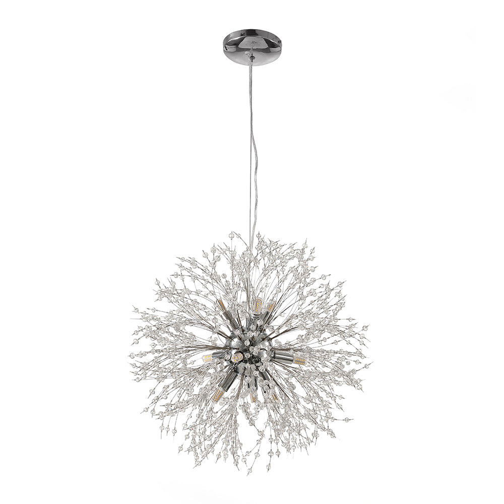 Luz Sputnik Única Moderna de Cristal con 9 Luces de Fuegos Artificiales
