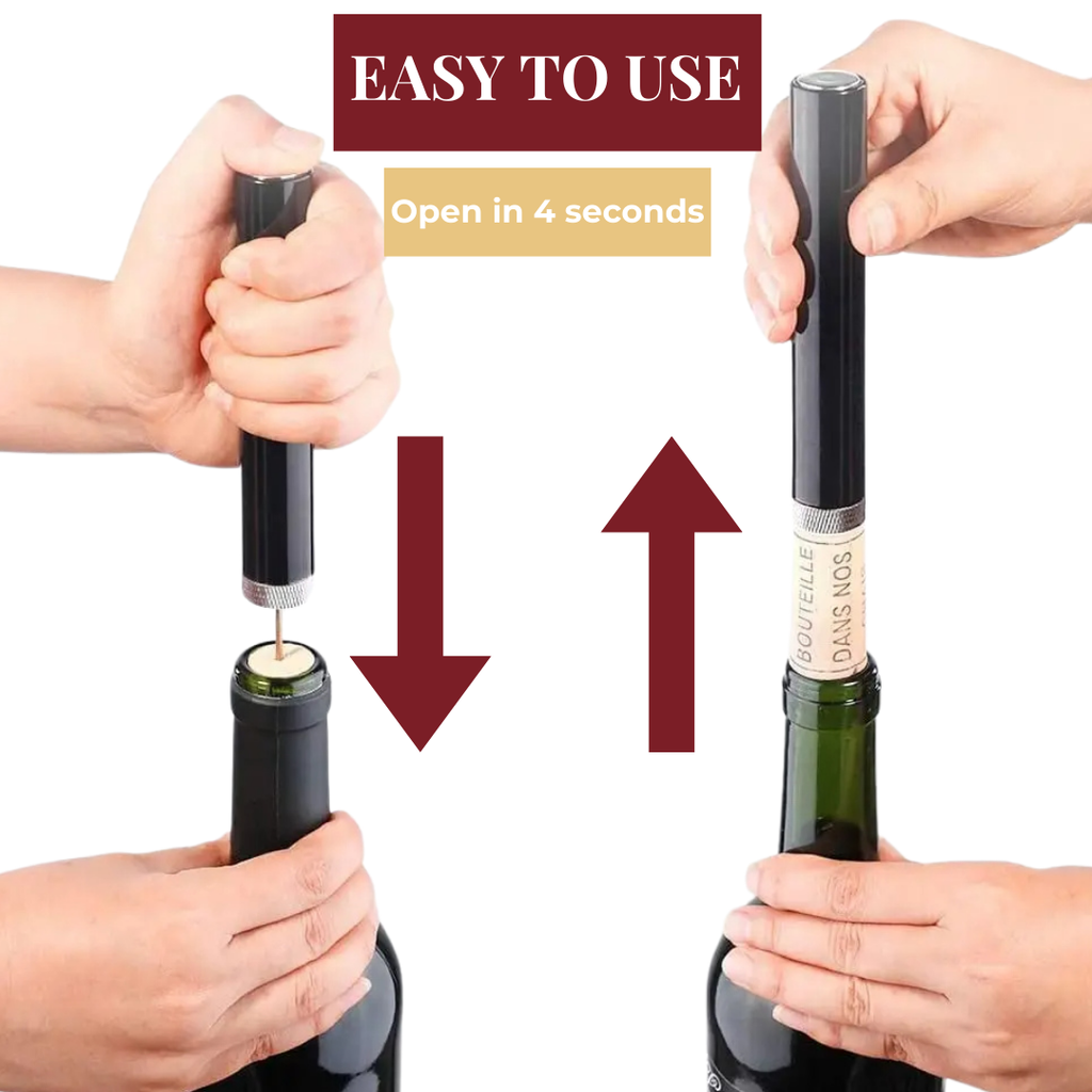 Sacacorchos de Presión de Aire WineLuxe – Acero Inoxidable y Diseño Ergonómico
