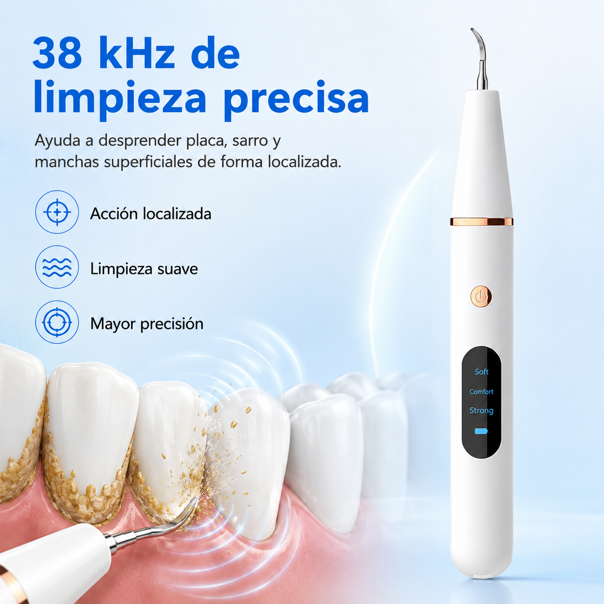 Removedor de Sarro Ultrasónico Eléctrico Limpiador de Sarro Dental