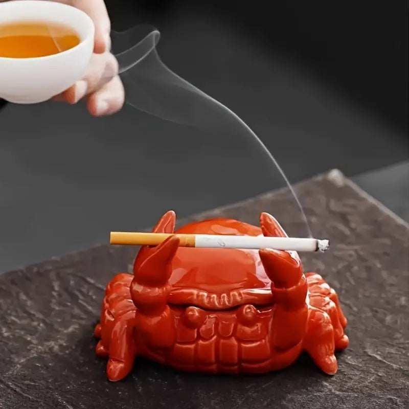 CrabbySmoke – Cenicerito único en forma de cangrejo con tapa