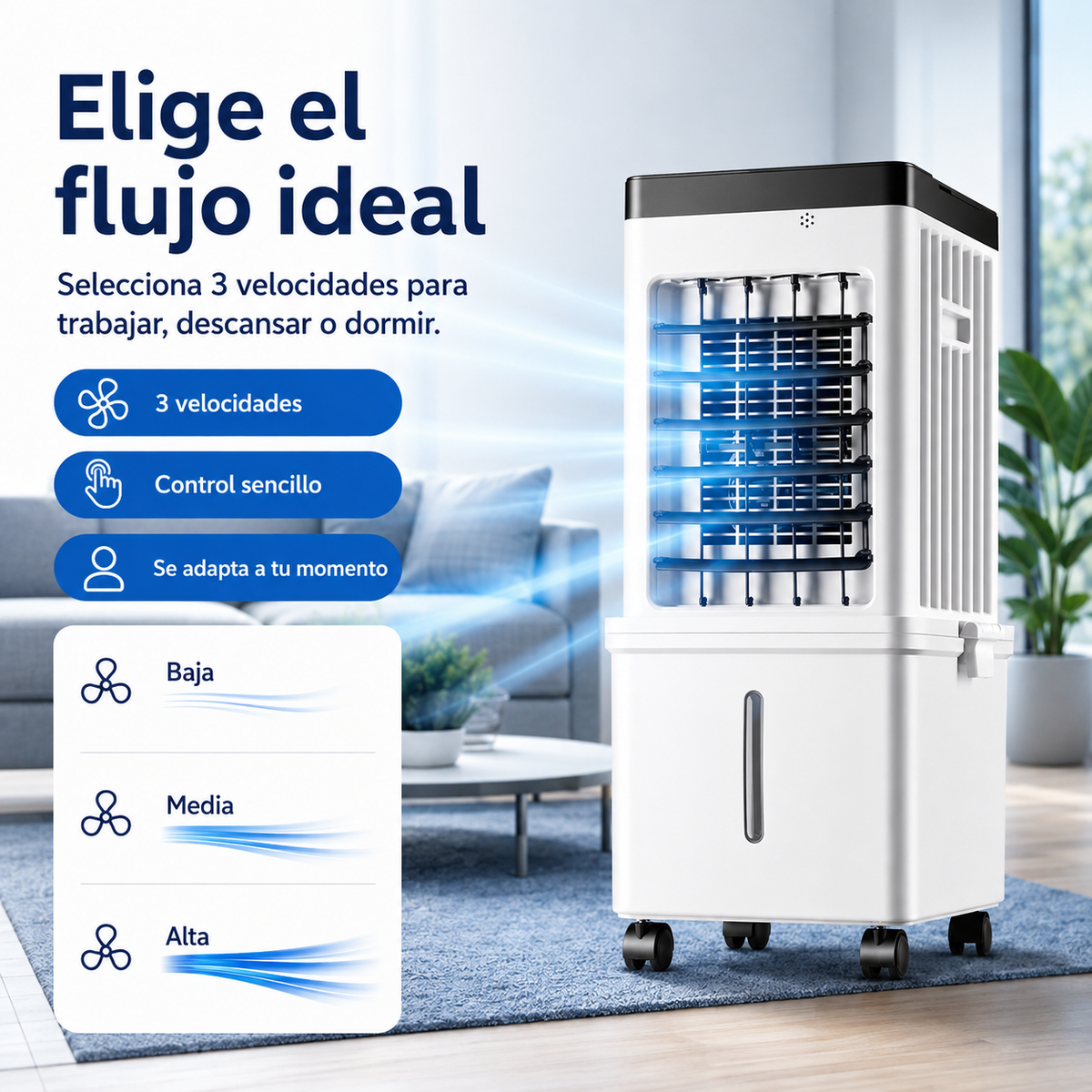 Enfriador de aire portátil sin ventana para el hogar y la oficina