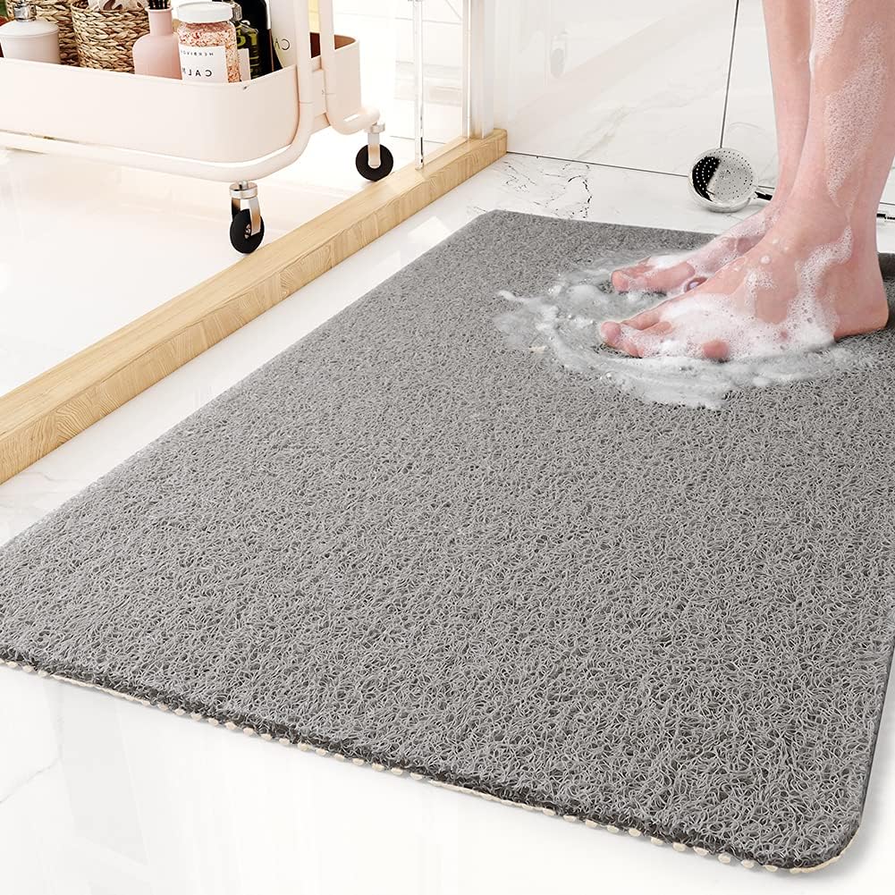 AquaGrip Alfombrilla de Ducha Antideslizante | De Secado Rápido y Recortable | Diseño Higiénico de Drenaje