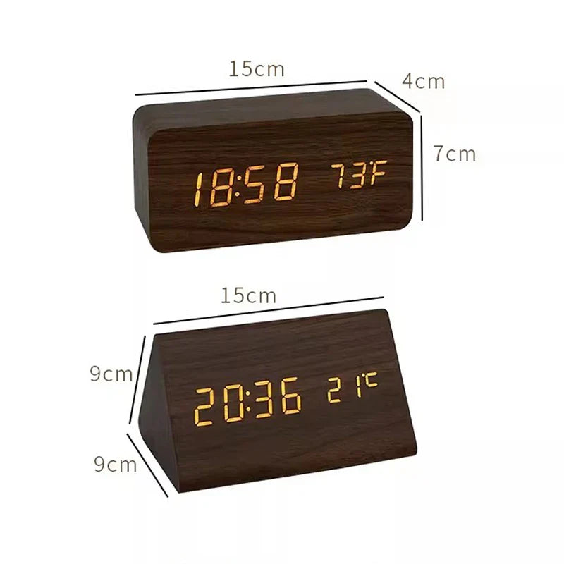 Wekker - WoodWatch - Pantalla LED - Control por voz