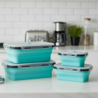 FOODSTACK – Juego de fiambreras de silicona plegables sin BPA