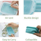 FOODSTACK – Juego de fiambreras de silicona plegables sin BPA