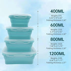 FOODSTACK – Juego de fiambreras de silicona plegables sin BPA