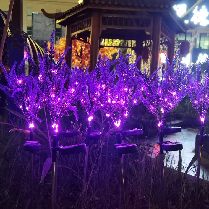 Moderna Luz Exterior LED de Lavanda Falsa Solar Impermeable de Acero Inoxidable PC y ABS para Jardín y Terraza