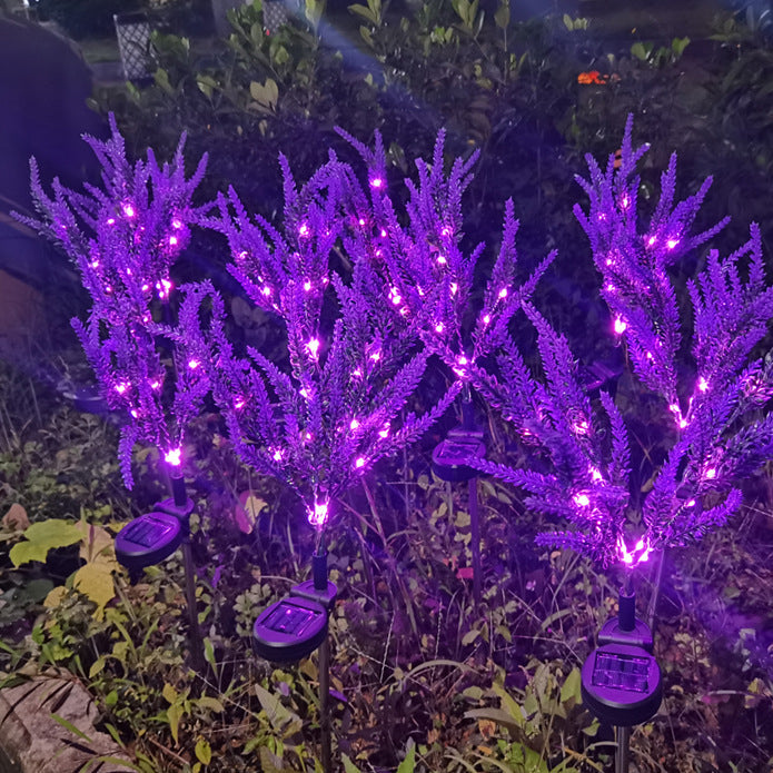 Moderna Luz Exterior LED de Lavanda Falsa Solar Impermeable de Acero Inoxidable PC y ABS para Jardín y Terraza