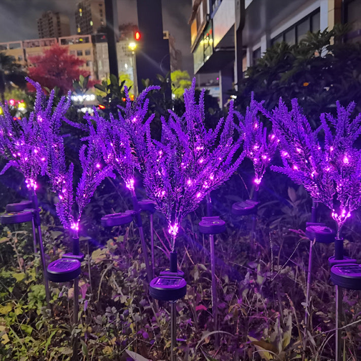Moderna Luz Exterior LED de Lavanda Falsa Solar Impermeable de Acero Inoxidable PC y ABS para Jardín y Terraza