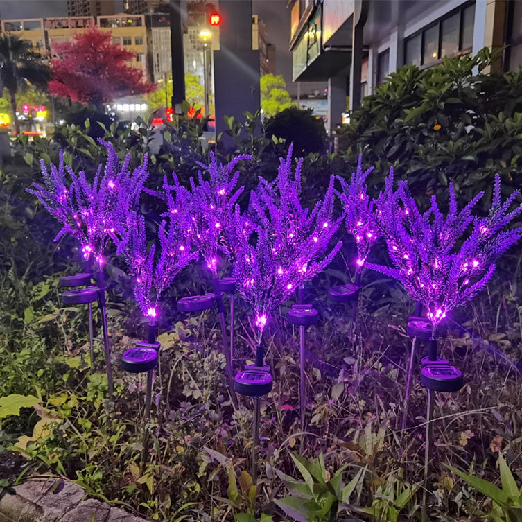 Moderna Luz Exterior LED de Lavanda Falsa Solar Impermeable de Acero Inoxidable PC y ABS para Jardín y Terraza