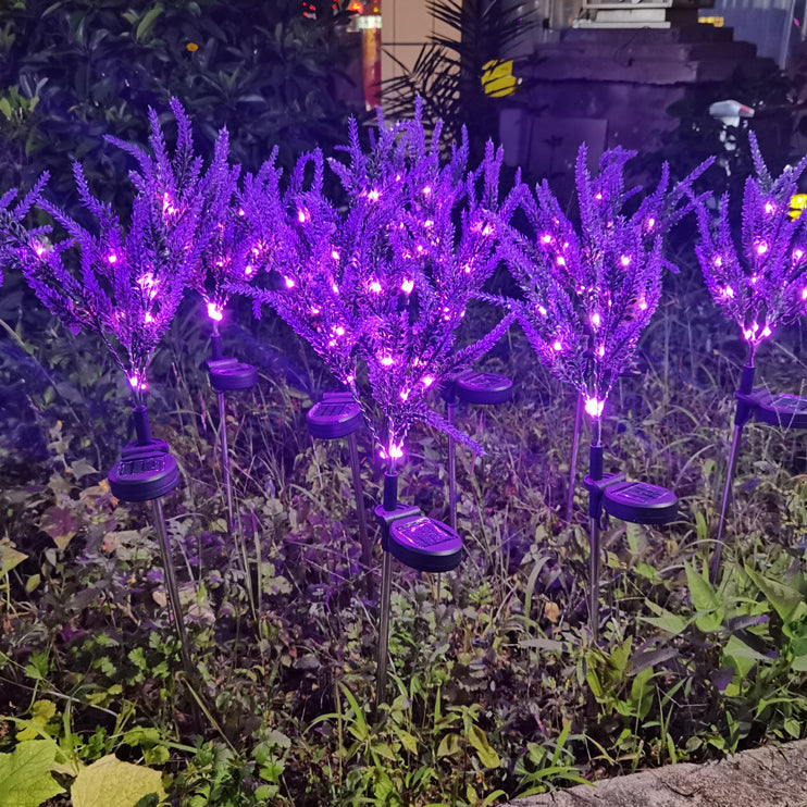 Moderna Luz Exterior LED de Lavanda Falsa Solar Impermeable de Acero Inoxidable PC y ABS para Jardín y Terraza