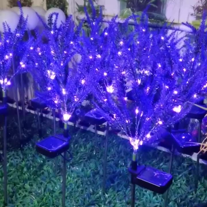Moderna Luz Exterior LED de Lavanda Falsa Solar Impermeable de Acero Inoxidable PC y ABS para Jardín y Terraza