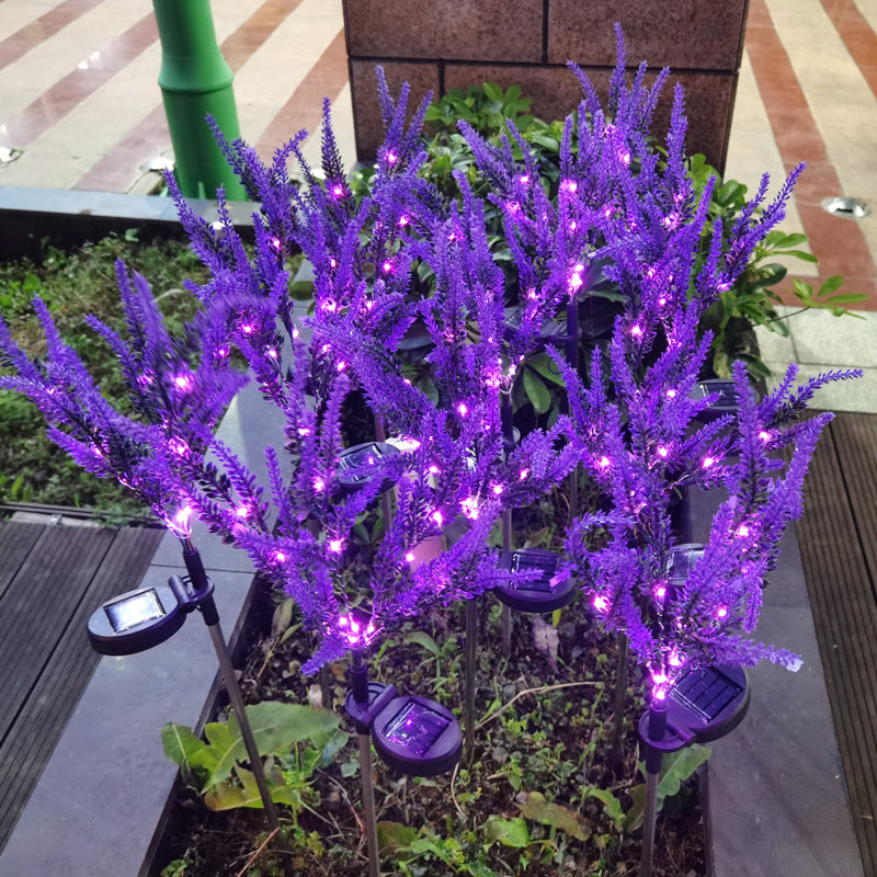 Moderna Luz Exterior LED de Lavanda Falsa Solar Impermeable de Acero Inoxidable PC y ABS para Jardín y Terraza