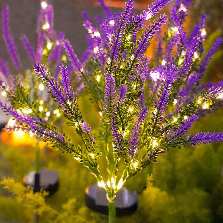 Moderna Luz Exterior LED de Lavanda Falsa Solar Impermeable de Acero Inoxidable PC y ABS para Jardín y Terraza