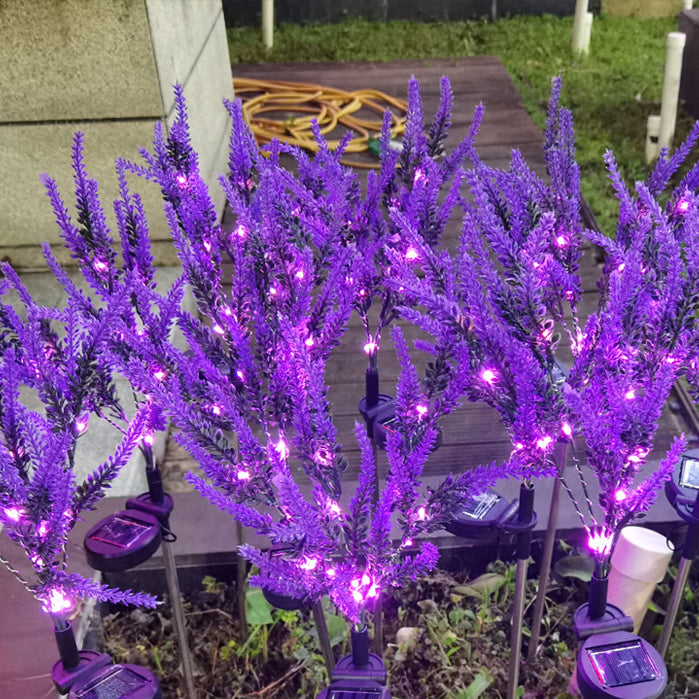 Moderna Luz Exterior LED de Lavanda Falsa Solar Impermeable de Acero Inoxidable PC y ABS para Jardín y Terraza