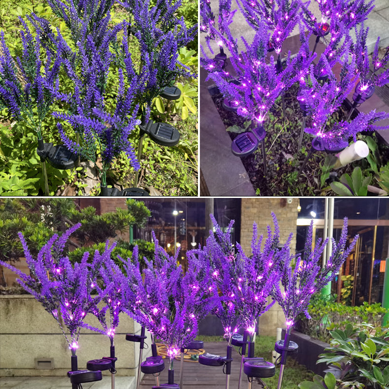 Moderna Luz Exterior LED de Lavanda Falsa Solar Impermeable de Acero Inoxidable PC y ABS para Jardín y Terraza