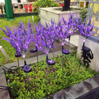 Moderna Luz Exterior LED de Lavanda Falsa Solar Impermeable de Acero Inoxidable PC y ABS para Jardín y Terraza