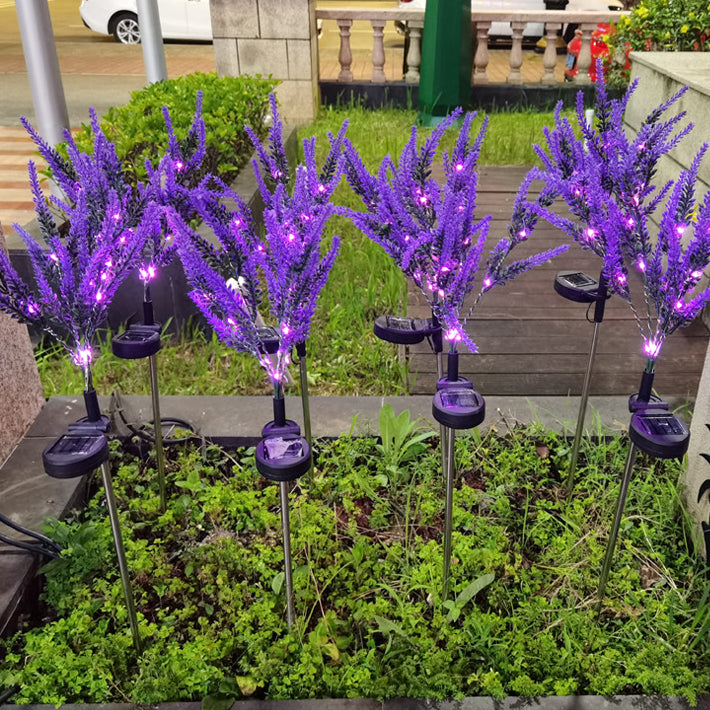 Moderna Luz Exterior LED de Lavanda Falsa Solar Impermeable de Acero Inoxidable PC y ABS para Jardín y Terraza