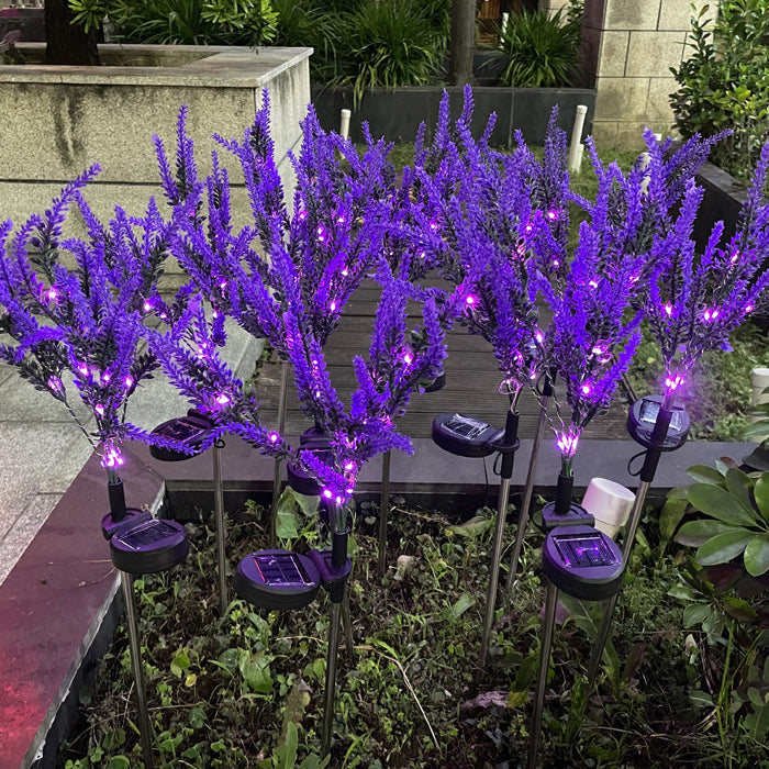 Moderna Luz Exterior LED de Lavanda Falsa Solar Impermeable de Acero Inoxidable PC y ABS para Jardín y Terraza