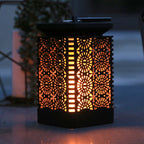 Lámpara rectangular retro contemporánea solar impermeable con llama ABS LED iluminación paisajística luz exterior para exteriores