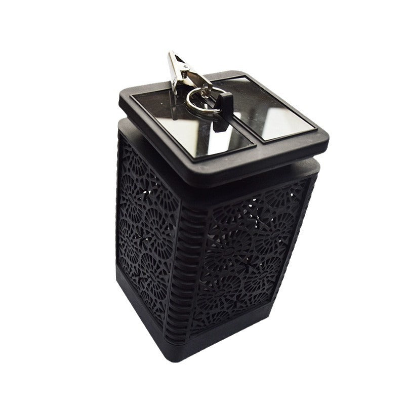 Lámpara rectangular retro contemporánea solar impermeable con llama ABS LED iluminación paisajística luz exterior para exteriores