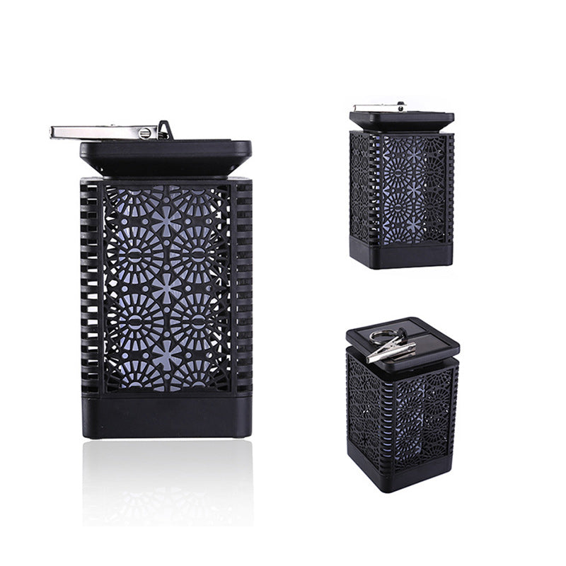 Lámpara rectangular retro contemporánea solar impermeable con llama ABS LED iluminación paisajística luz exterior para exteriores