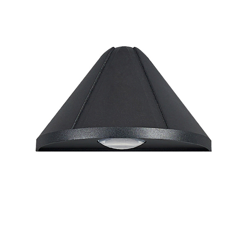 Lámpara de pared LED de aluminio con lente impermeable en triángulo minimalista moderno para patio exterior