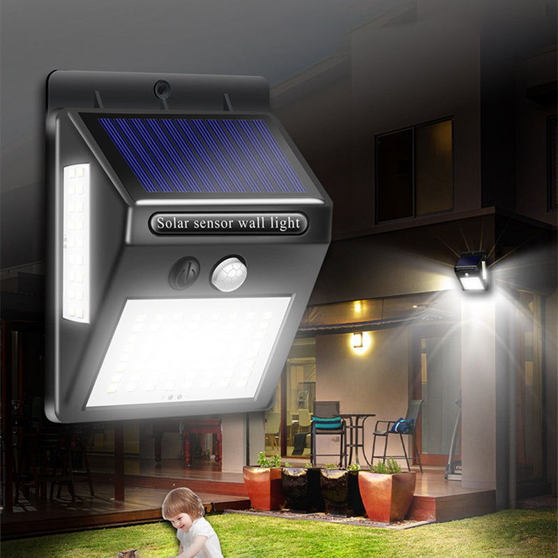 Simplicidad Moderna Solar Impermeable Sensor de Movimiento ABS Lámpara de Pared LED Rectangular para Patio Exterior