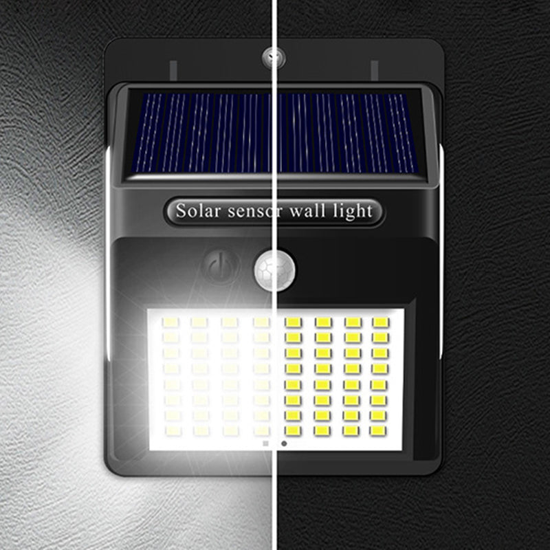Simplicidad Moderna Solar Impermeable Sensor de Movimiento ABS Lámpara de Pared LED Rectangular para Patio Exterior