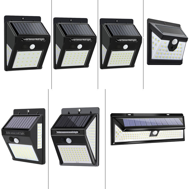 Simplicidad Moderna Solar Impermeable Sensor de Movimiento ABS Lámpara de Pared LED Rectangular para Patio Exterior