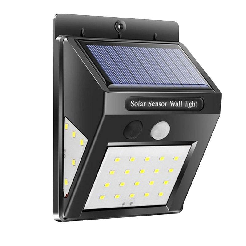 Simplicidad Moderna Solar Impermeable Sensor de Movimiento ABS Lámpara de Pared LED Rectangular para Patio Exterior