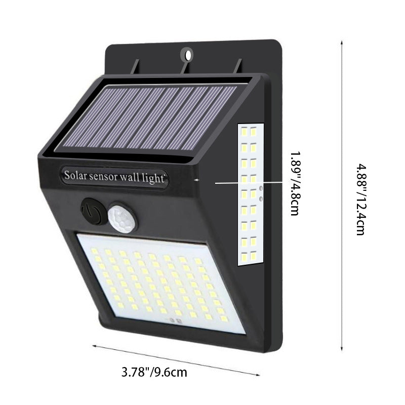 Simplicidad Moderna Solar Impermeable Sensor de Movimiento ABS Lámpara de Pared LED Rectangular para Patio Exterior