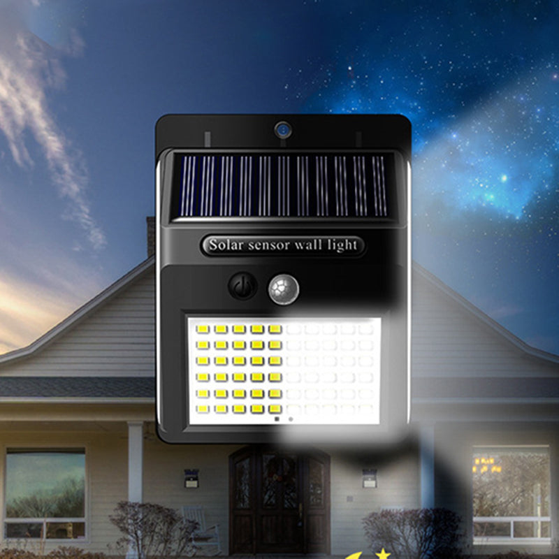 Simplicidad Moderna Solar Impermeable Sensor de Movimiento ABS Lámpara de Pared LED Rectangular para Patio Exterior