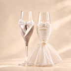 Juego de Copas de Champán para Boda de Cristal 2 piezas
