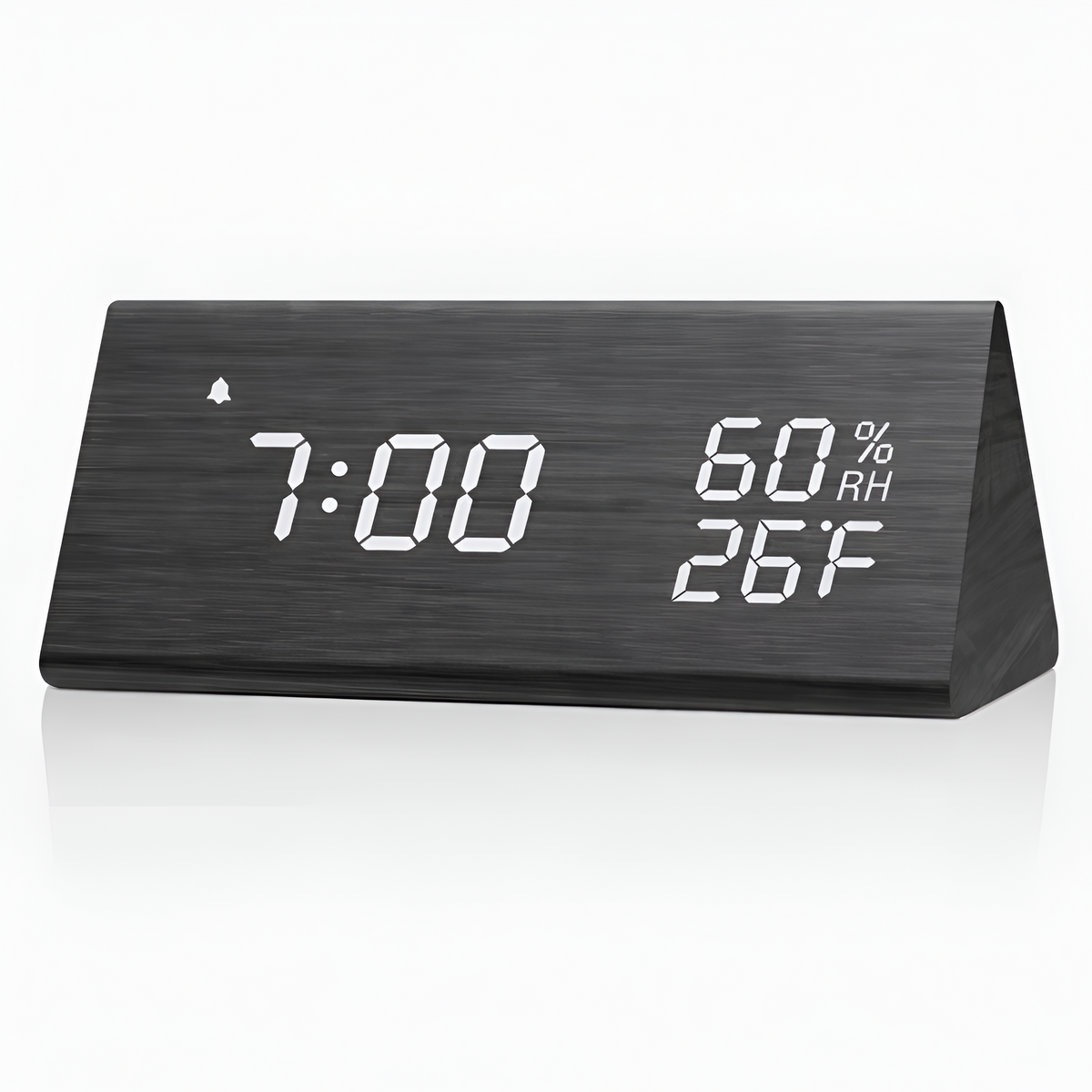 Carlos - Despertador de madera con pantalla LED