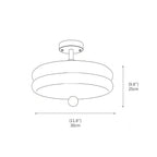 Lámpara de techo de vidrio estriado semi-plano