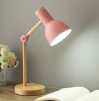 Lámpara de Mesa de Madera Articulada  Luz de Lectura Ajustable Moderna