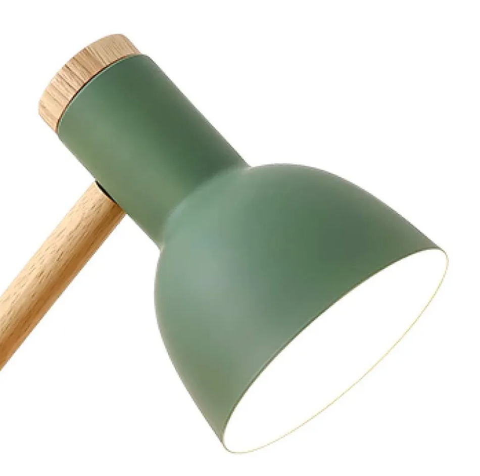 Lámpara de Mesa de Madera Articulada  Luz de Lectura Ajustable Moderna