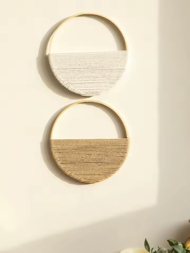 Conjunto de Tapices de Macramé Geométrico Artesanal