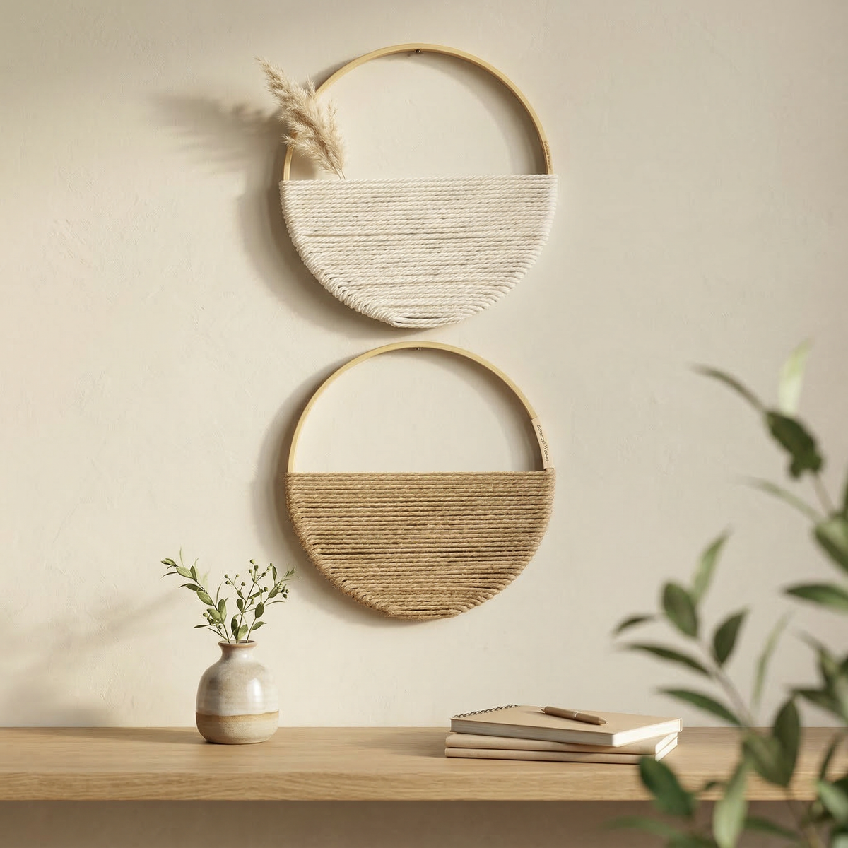 Conjunto de Tapices de Macramé Geométrico Artesanal