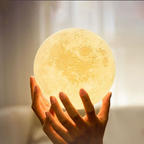 Lámpara LED Luna Luz Nocturna Recargable Sin Cable, 16 Colores y Control Remoto